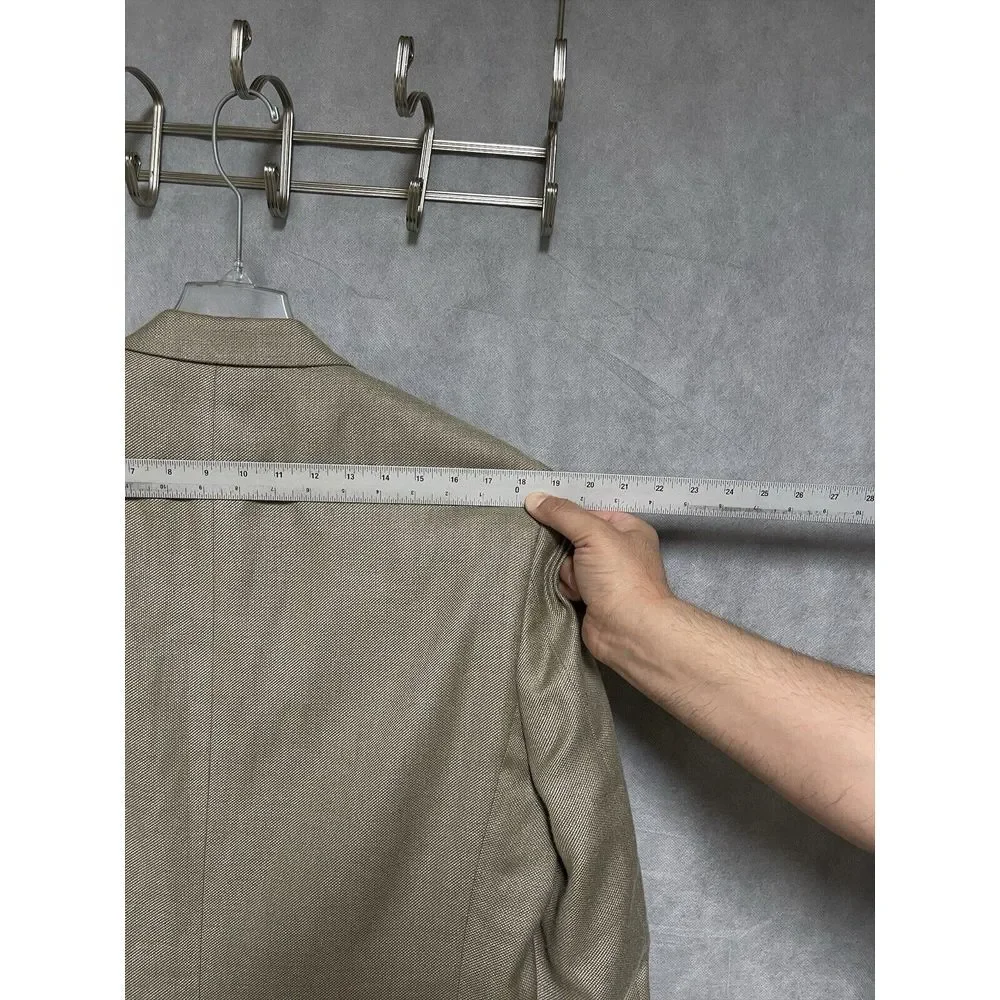 Chaps Blazer Men‎ 42R Beige Linen Blend Ralph Lauren Career Coat Flannel Luxury